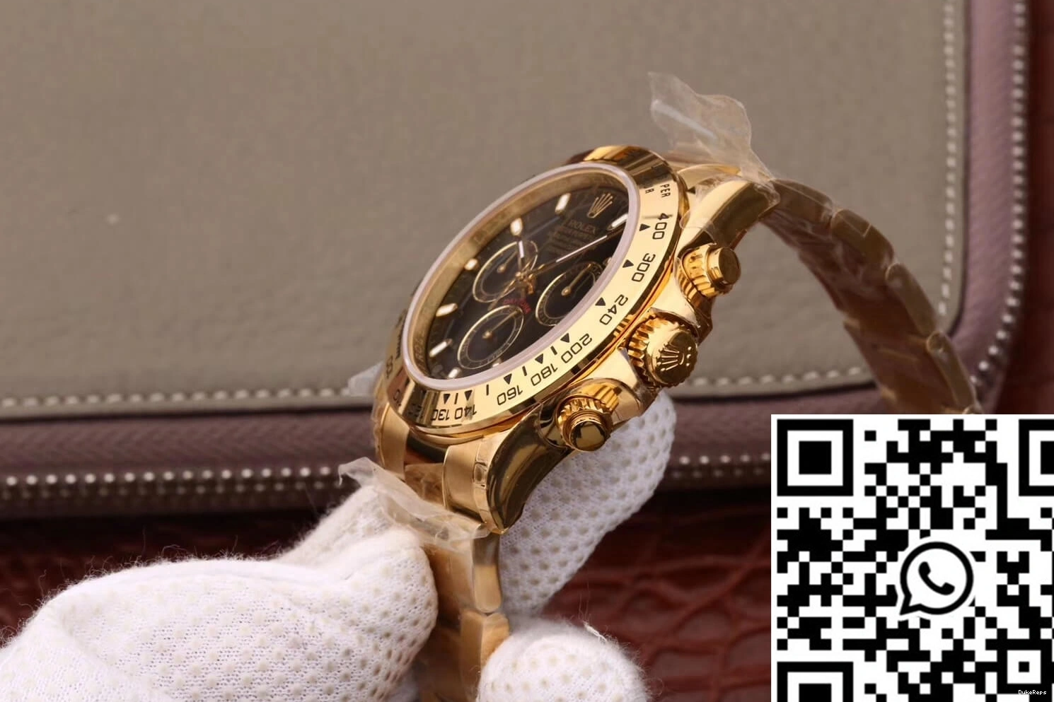 M116508-0004 Dial JH Daytona Black Factory Rolex Gold Yellow Cosmograph 0329